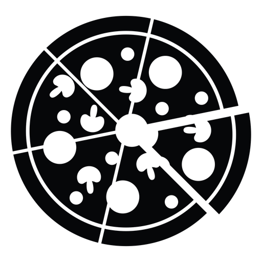 Black and white pizza icon