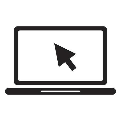 Computer with mouse pointer icon