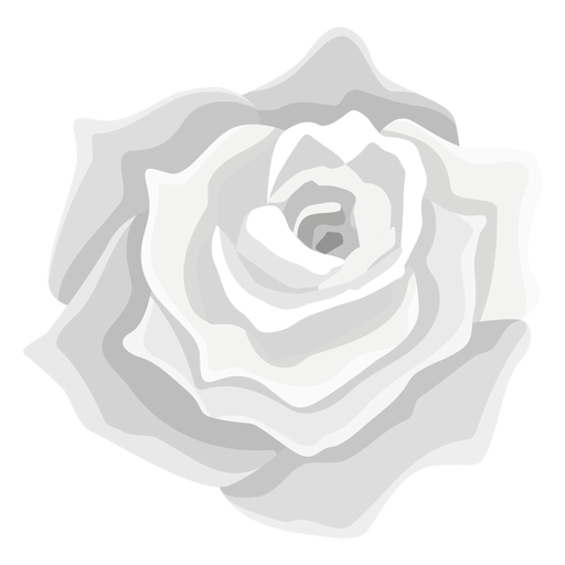 Grey rose flower icon PNG Design