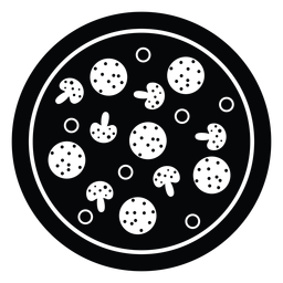 Pepperoni and mushroom pizza icon PNG Design