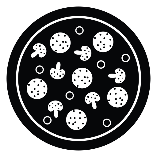 Icono de pizza de pepperoni y champi?ones Diseño PNG