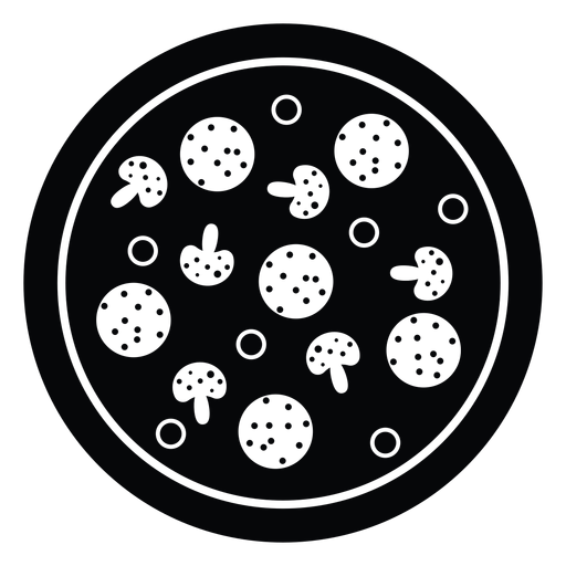 Pepperoni and mushroom pizza icon PNG Design