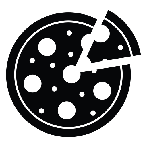 Round pizza icon PNG Design