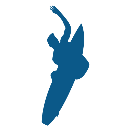 Aerial surfing silhouette PNG Design