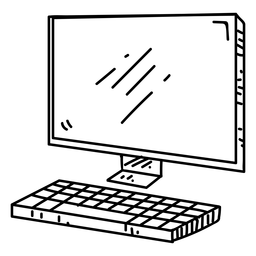 Icono dibujado a mano de computadora básica Diseño PNG