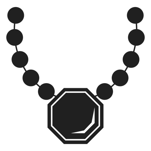 Bead necklace with pendant icon PNG Design