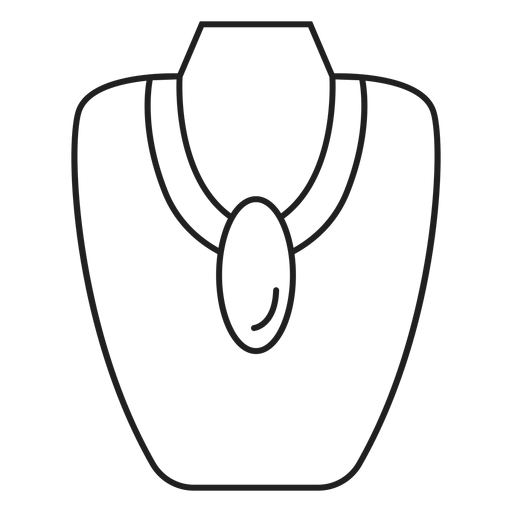 Big pendant necklace stroke icon PNG Design