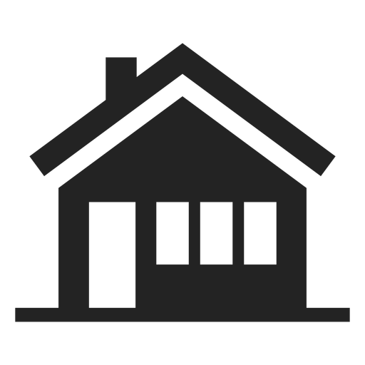 Black and white house icon PNG Design