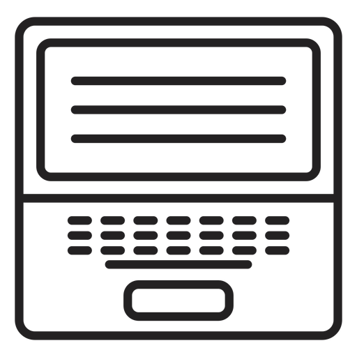 Icono de portátil blanco y negro Diseño PNG