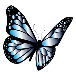Blue butterfly in flight design PNG Design