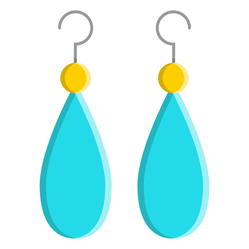 Blue dangle earrings vector PNG Design