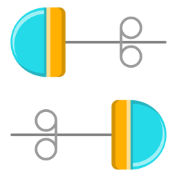 Vector de aretes azules Diseño PNG