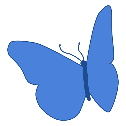 Blaue Flügelschmetterlingsikone PNG-Design