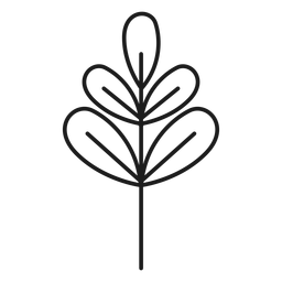 Rama con icono de hojas palmeadas Diseño PNG