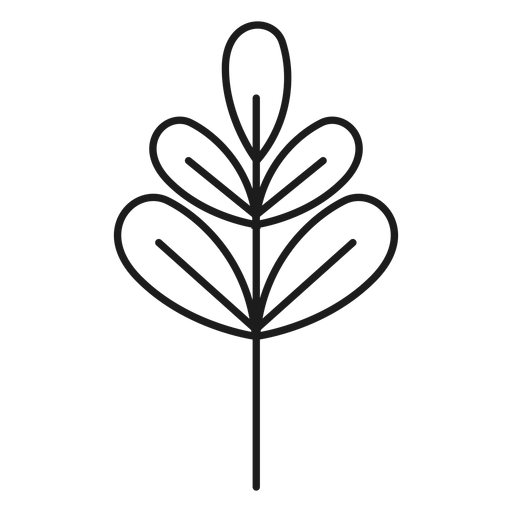 Rama con icono de hojas palmeadas Diseño PNG