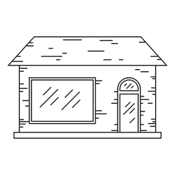 Ícone de linha de casa de tijolos Transparent PNG