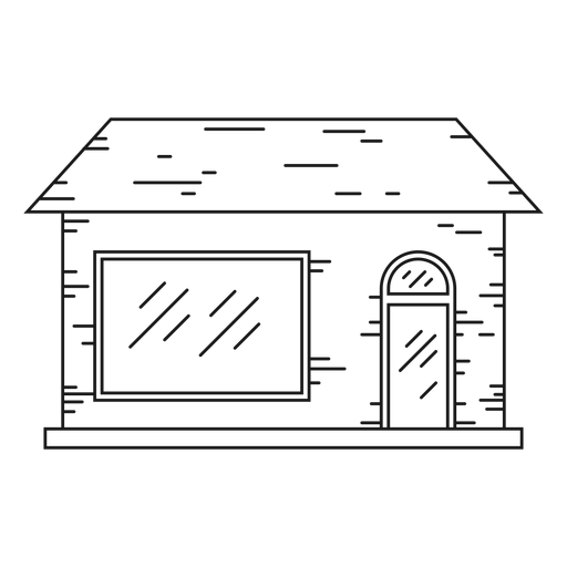 Brick house line icon PNG Design