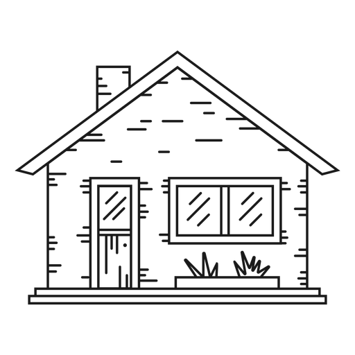 Bungalowhauslinie Stilikone PNG-Design