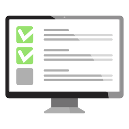 Opción de casilla de verificación en el icono de la pantalla de la computadora Diseño PNG