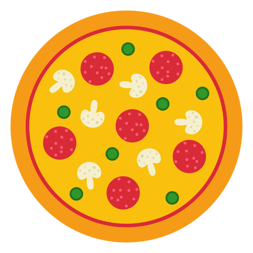 Buntes ganzes Pizzaentwurf PNG-Design