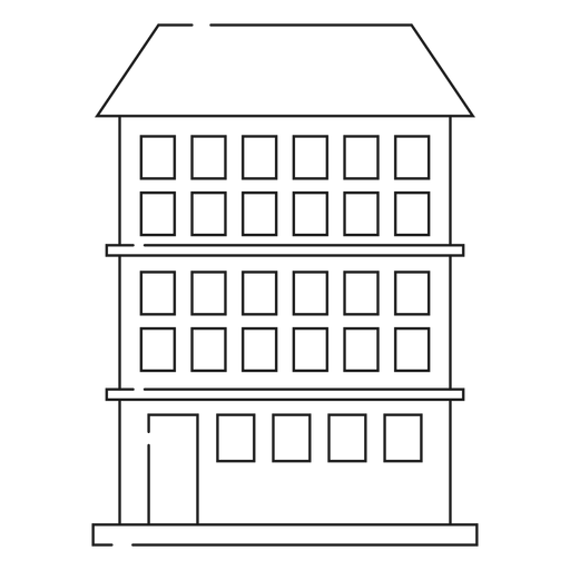 Icono de línea de edificio de condominio Diseño PNG