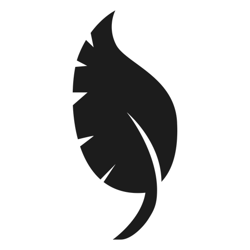 Curved leaf black icon PNG Design