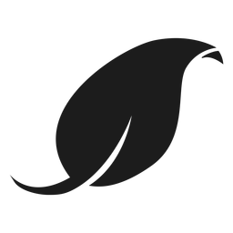 Curved tip leaf black icon