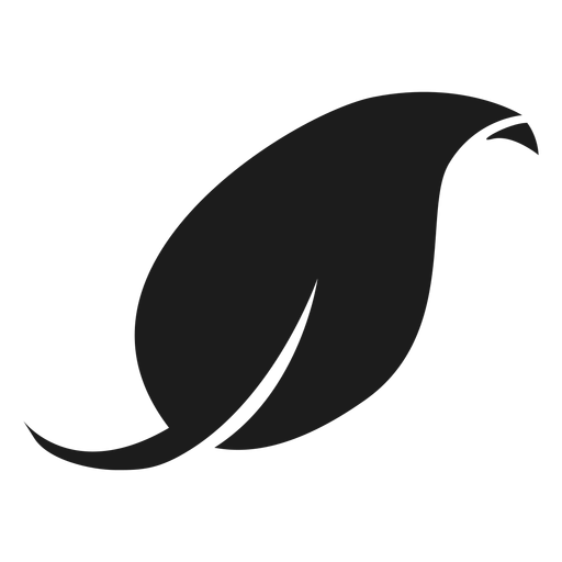 Icono de hoja negra de punta curva