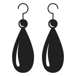 Schwarze Ikone der baumelnden Ohrringe PNG-Design