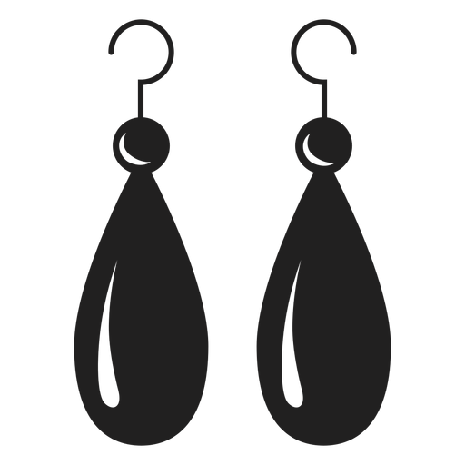 Pendientes colgantes icono negro Diseño PNG