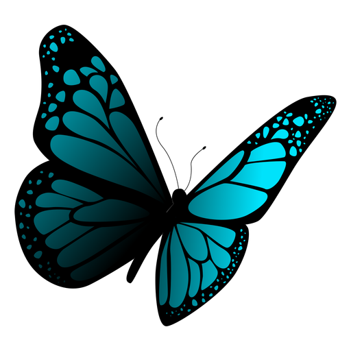 Detaillierter blauer Schmetterlingsvektor PNG-Design