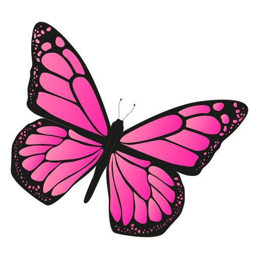 Detaillierter rosa Schmetterlingsvektor PNG-Design