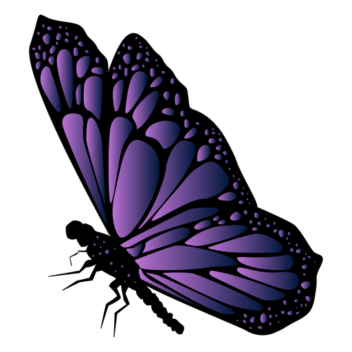 Detaillierte violette Schmetterlingsikone PNG-Design