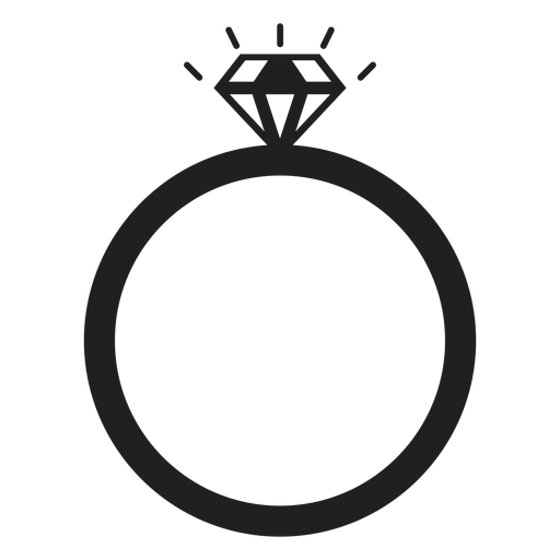 Icono de anillo de diamantes Diseño PNG