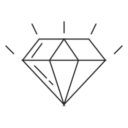 Icono de línea de piedra de diamante Diseño PNG