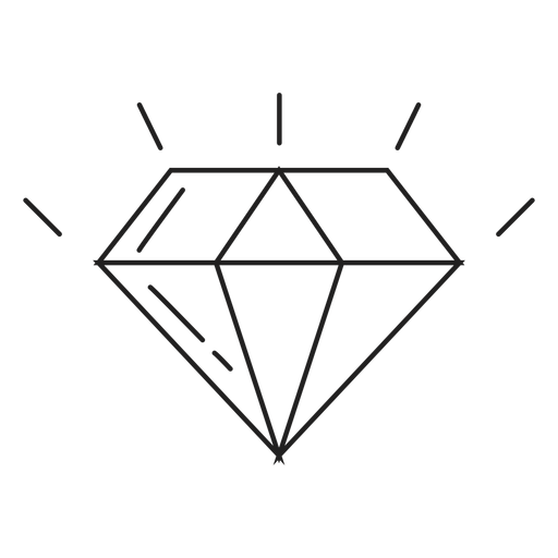 Diamantsteinlinienikone PNG-Design