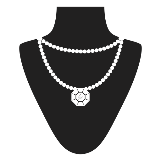 Collar de perlas dobles Diseño PNG