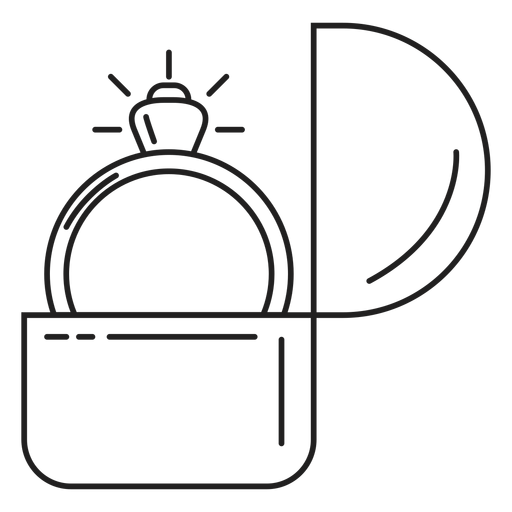 Icono de anillo de compromiso Diseño PNG