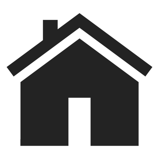 Flat bungalow house black icon PNG Design