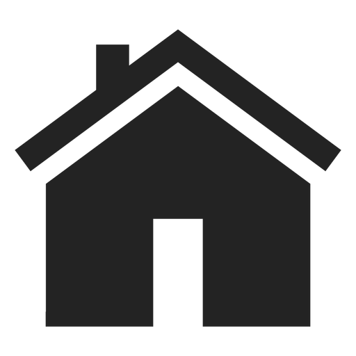 Icono de casa plana bungalow negro Diseño PNG