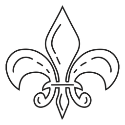 Floral accent black and white icon PNG Design