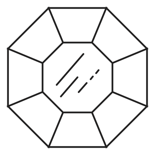 Schwarzweiss-Symbol der Edelsteine PNG-Design