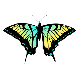 Diseño de mariposa verde y amarilla. Diseño PNG