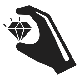 Mano sosteniendo un icono de diamante Diseño PNG