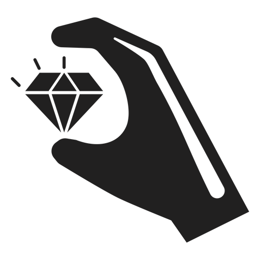 Hand holding a diamond icon PNG Design