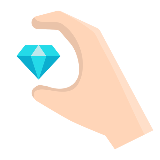 Hand with floating diamond vector PNG Design