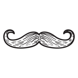 Handlebar style moustache hand drawn icon PNG Design Transparent PNG