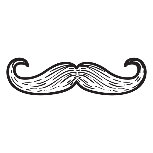 Handlebar style moustache hand drawn icon PNG Design