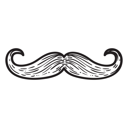 Icono dibujado a mano bigote estilo manillar Diseño PNG
