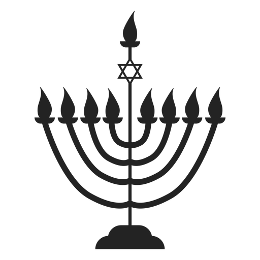 Icono de menorah de vela de Hanukkah